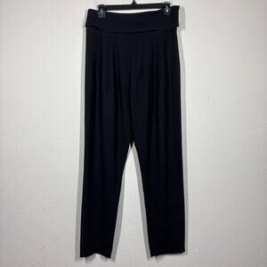 Wilfred Womens Size 4 Pleated Fold Over Paperbag Pants Black Side Zip Pull On